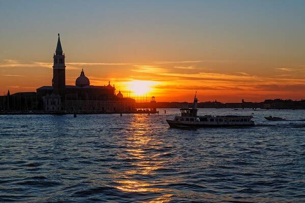 Seascape Poster featuring the photograph Sunset Venezia by Allan Van Gasbeck