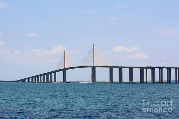 Sunshine Skyway Bridge Poster featuring the photograph Sunshine Skyway Bridge by Carol Groenen