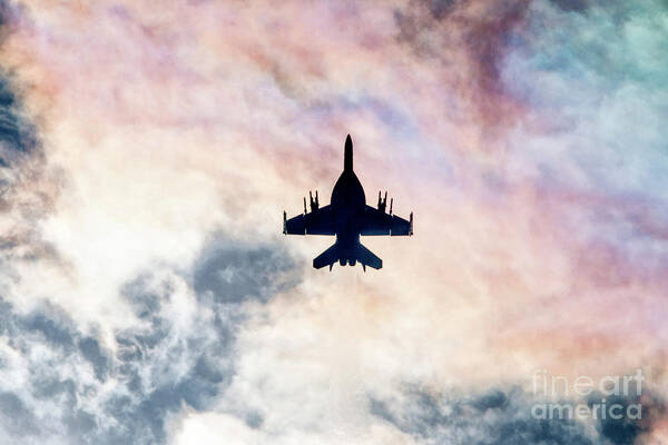 Boeing F18 Poster featuring the digital art Super Hornet Silhouette by Airpower Art