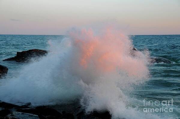 Splash Poster featuring the photograph Superior Sundown Splash by Sandra Updyke