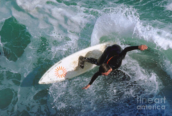 Steamer Lane Poster featuring the photograph Surfing at Steamer Lane, Santa Cruz, California by Wernher Krutein