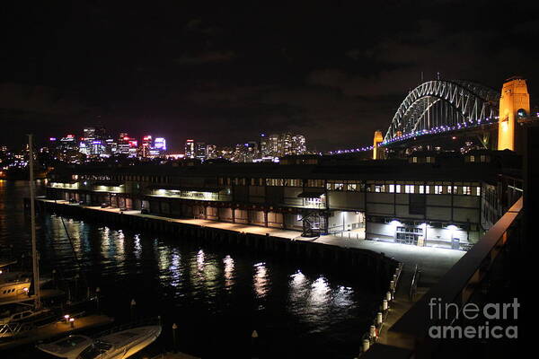 Sydney Harbor Poster featuring the photograph Sydney Harbor at Night by Bev Conover