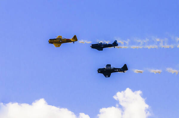 T-6 Poster featuring the photograph T-6 Flyover by Sherri Meyer