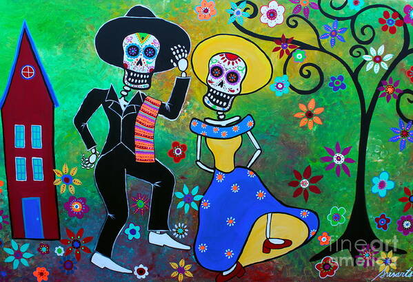 Taco Diablo Poster featuring the painting Taco Diablo Bailar by Pristine Cartera Turkus