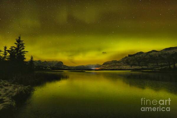 Northern Lights Poster featuring the photograph Talbot Lake Aurora Borealis by Adam Jewell