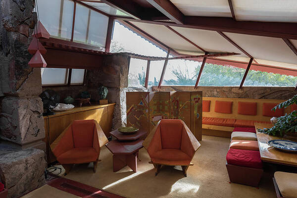Wright Poster featuring the photograph Taliesin West Interior by Steve Gadomski