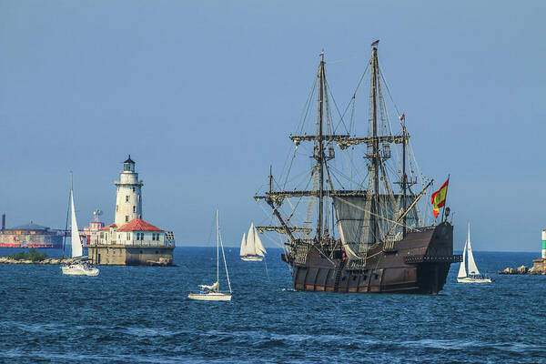 Tall Ships Poster featuring the photograph Tall Ships by Tony HUTSON