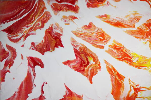 Fluid Color Abstract Poster featuring the painting Orange Verve by Madeleine Arnett