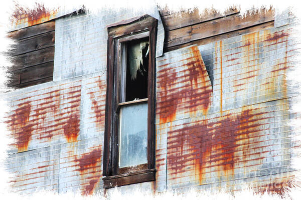 Old Buildings Poster featuring the photograph Tattered By Time by Lori Mellen-Pagliaro