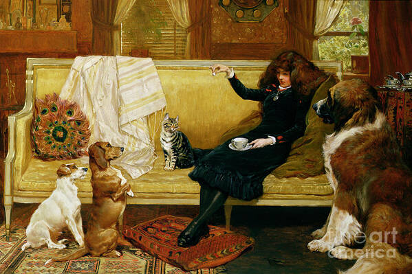 Teatime Poster featuring the painting Teatime Treat by John Charlton