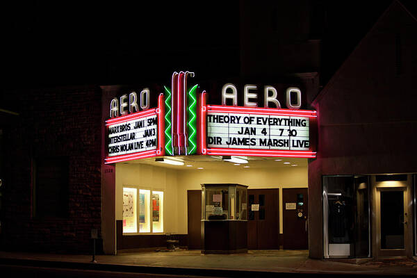 Theater Poster featuring the photograph The Aero Theater by Gene Parks