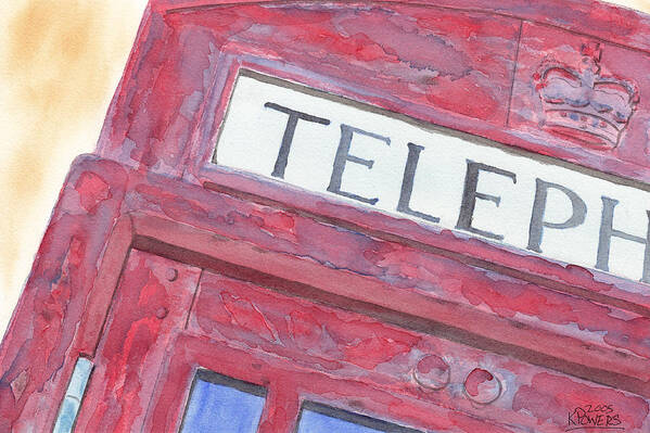 Telephone Poster featuring the painting Telephone Booth by Ken Powers