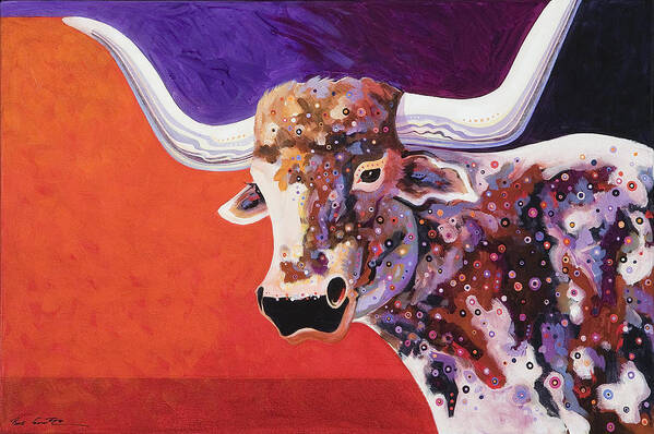 Cattle Art Poster featuring the painting Texas Longhorn by Bob Coonts
