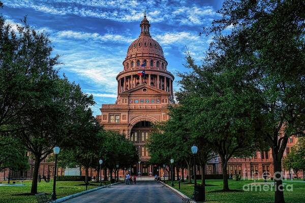 Historic Poster featuring the photograph Texas State Capitol by Diana Mary Sharpton