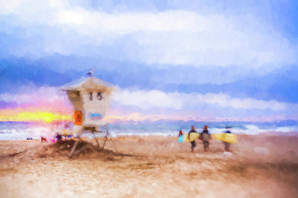 Lifeguard Tower Poster featuring the digital art That Was Amazing Watercolor by Scott Campbell