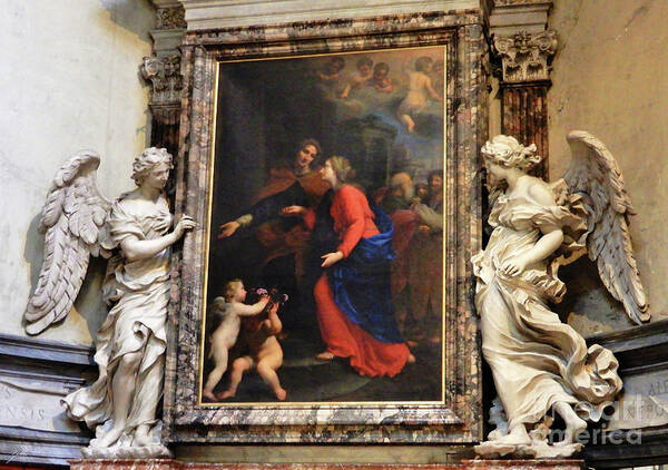 Basilica Of Santa Maria Del Popolo Poster featuring the photograph The Altar of the Visitation by Suzette Kallen