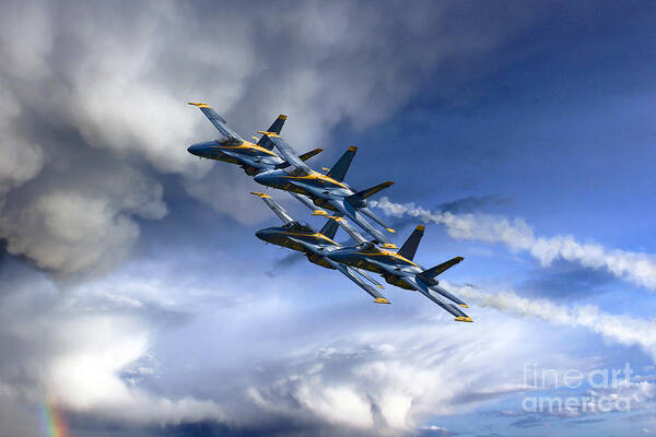 Blue Angels Poster featuring the digital art The Angels by Airpower Art
