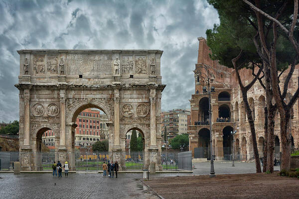 Arch Of Constantine Poster featuring the photograph The Arch of Constantine by Joachim G Pinkawa