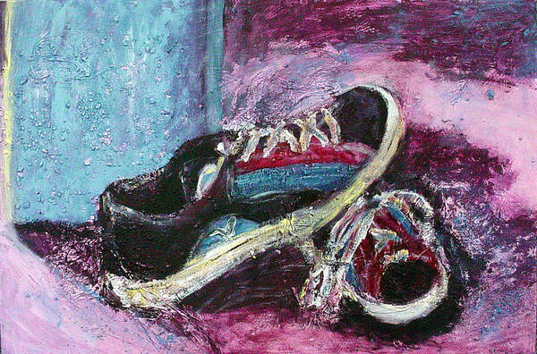 Shoes Poster featuring the painting The Artists Shoes by Sarah Crumpler