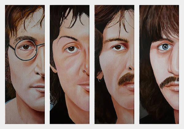The Beatles Poster featuring the painting The Beatles by Vic Ritchey