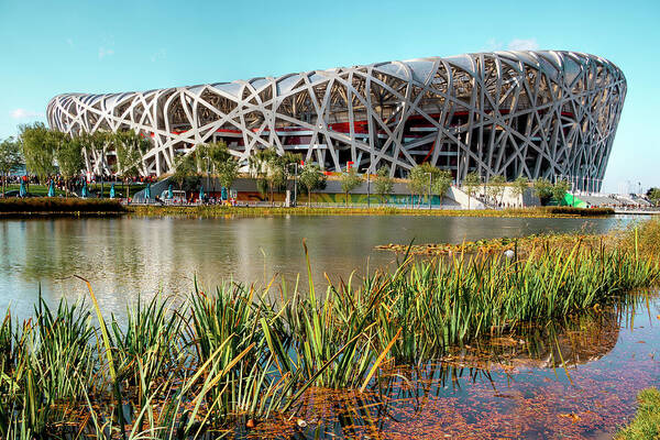 Olympic Poster featuring the photograph The Bird's Nest by Ray Devlin