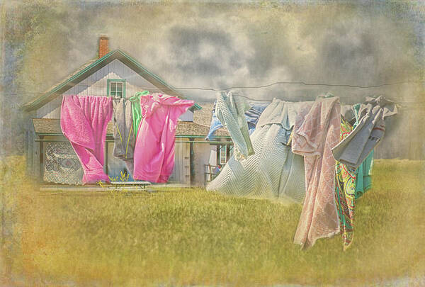 Clothesline Poster featuring the digital art The Clothesline by Jolynn Reed