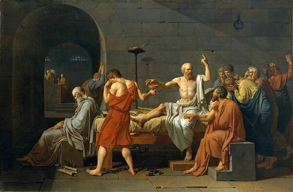 Jacques-louis David Poster featuring the painting The Death of Socrates by Jacques-Louis David