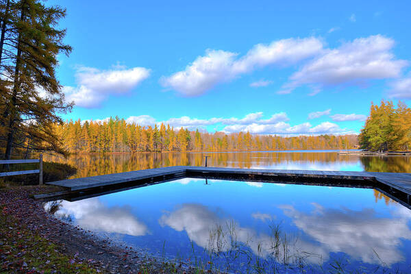 Landscape Poster featuring the photograph The Dock at Woodcraft Camp by David Patterson