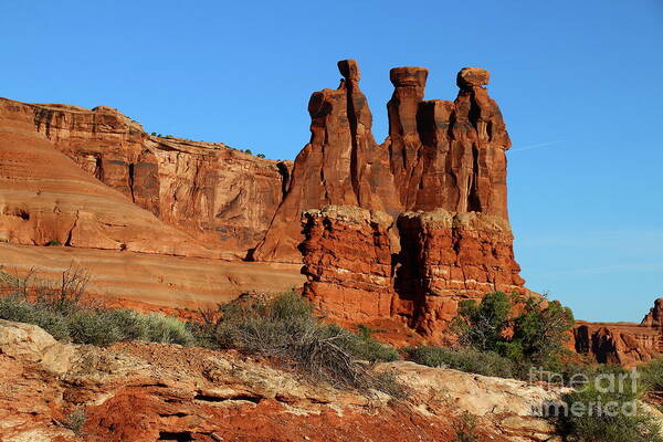Three Gossips Poster featuring the photograph The Gossips of Red Rockcountry by Christiane Schulze Art And Photography
