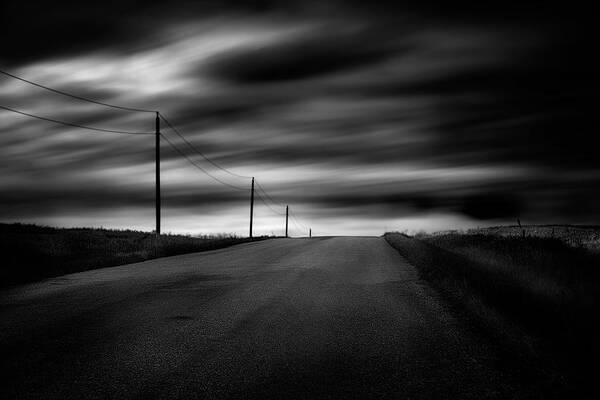Monochrome Poster featuring the photograph The Highway by Dan Jurak