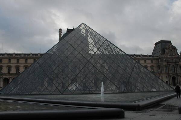The Louvre Poster featuring the photograph The Louvre and I.M. Pei by Christopher J Kirby