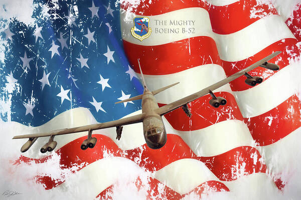 Aviation Poster featuring the digital art The Mighty B-52 by Peter Chilelli