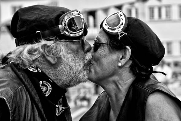 Festival Poster featuring the photograph The Motard Kiss by Luis Sarmento