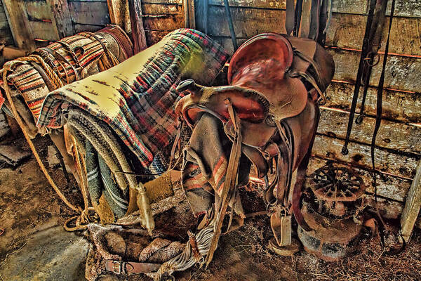Saddle Poster featuring the photograph The Old Tack Room by Alana Thrower