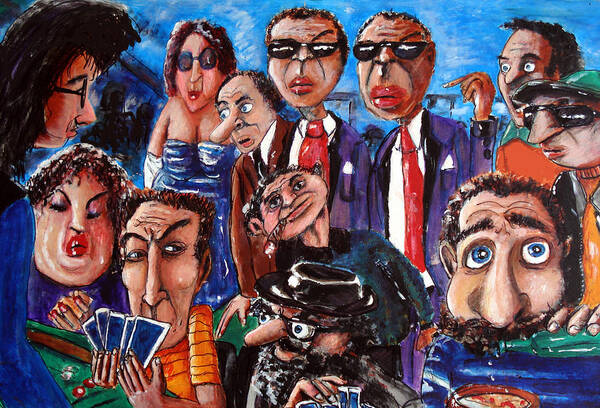 Poker Poster featuring the painting The Players by Chris Benice