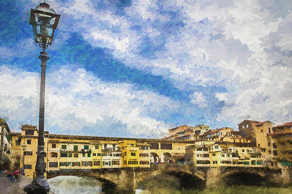 Ponte Vecchio Poster featuring the photograph The Ponte Vecchio Bridge by Wade Brooks