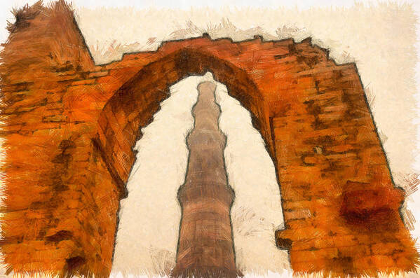 Qutub Minar Poster featuring the photograph The Qutub Minar in Delhi by Ashish Agarwal