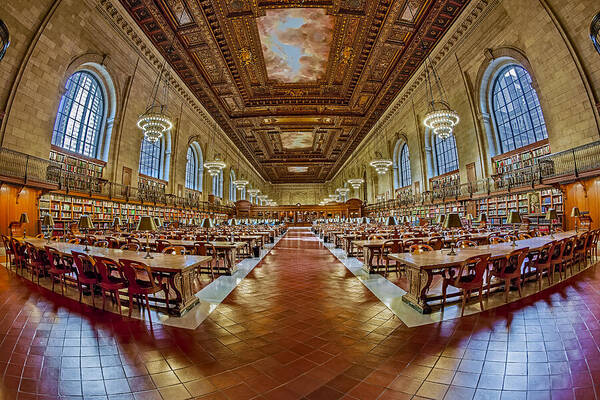 New York Public Library Poster featuring the photograph The Rose Main Reading Room NYPL by Susan Candelario