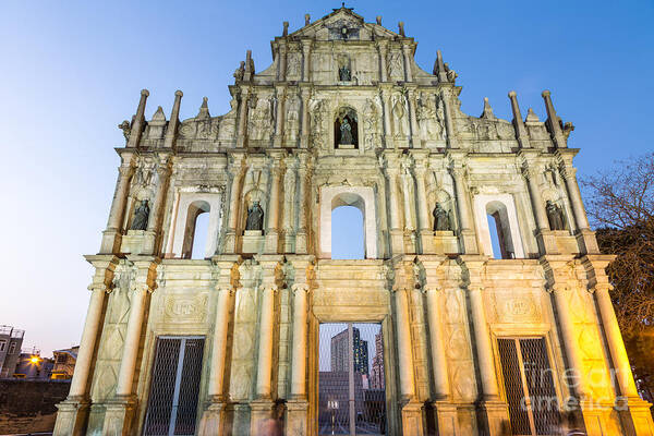 China Poster featuring the photograph The ruins of St Paul church in Macau by Didier Marti