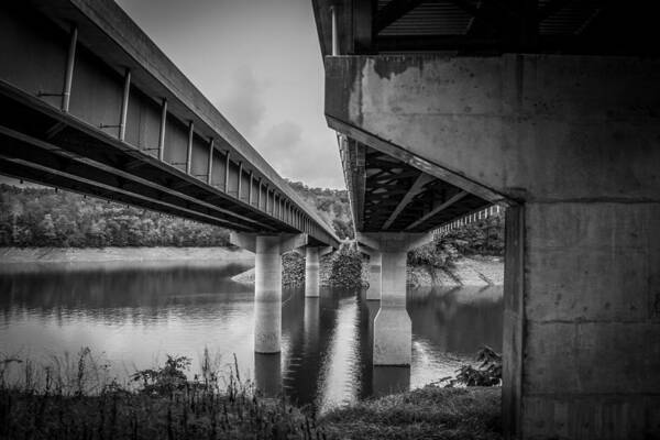 Kelly Hazel Poster featuring the photograph The Underside of Two Bridges by Kelly Hazel
