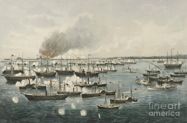 Fort Fisher Poster featuring the painting The Victorious Attack on Fort Fisher, 1865 by Currier and Ives