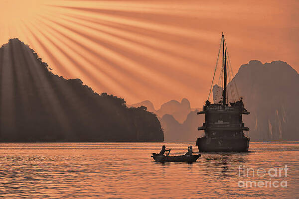 Vietnam Poster featuring the photograph The Voyage Ha Long Bay Vietnam by Chuck Kuhn