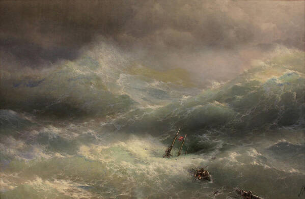 Marine Poster featuring the painting The Wave by Ivan Aivazovsky