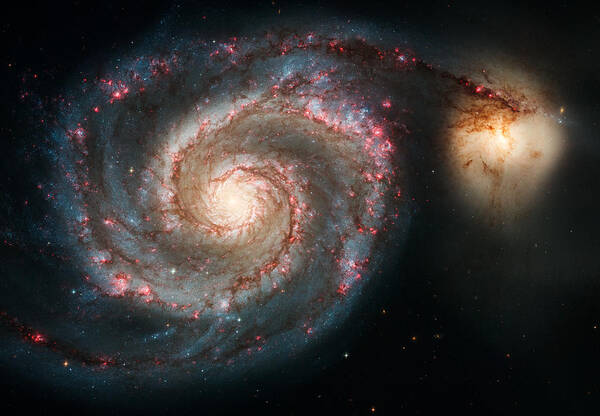 Cosmos Poster featuring the photograph The Whirlpool Galaxy by Marco Oliveira