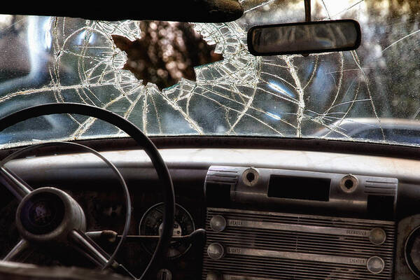 Junk Car Poster featuring the photograph The Windshield by Daniel George