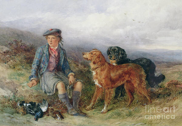 The Young Ghillie Poster featuring the painting The Young Ghillie, 1871 by James Hardy Jnr