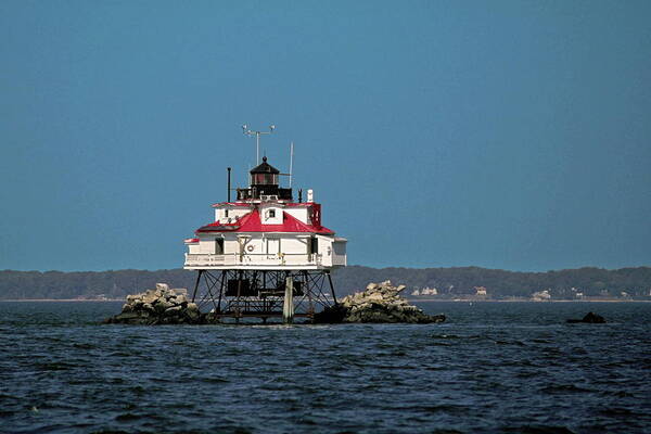 Thomas Point Shoal Light Poster featuring the photograph Thomas Point Shoal Light by Sally Weigand