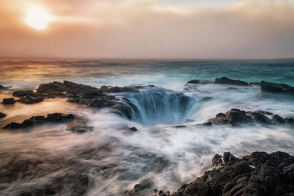 Beach Poster featuring the photograph Thor's Well by Alex Mironyuk