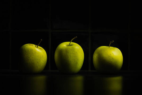 Apple Poster featuring the photograph Three Apples by Nigel R Bell