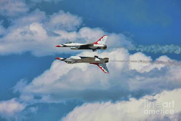 Usaf Poster featuring the photograph Thunderbirds Inverted by Richard Lynch